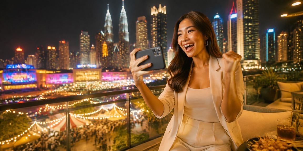 Pemain mudah alih mengakses platform E-Sukan di Kuala Lumpur gaya Melayu