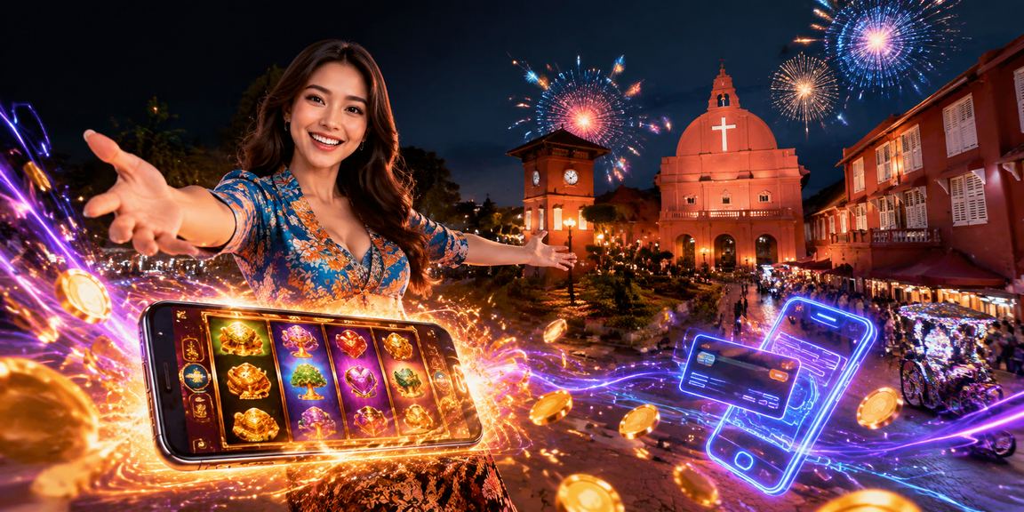 Permainan slot dan kasino gaya Melayu moden di Melaka dengan antara muka mudah alih